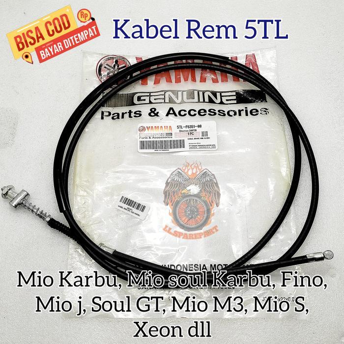 Sparepart Yamaha: Kabel Rem Belakang 5TL Asli Original untuk Mio Karbu, Soul Fino, Mio J M3 S Soul