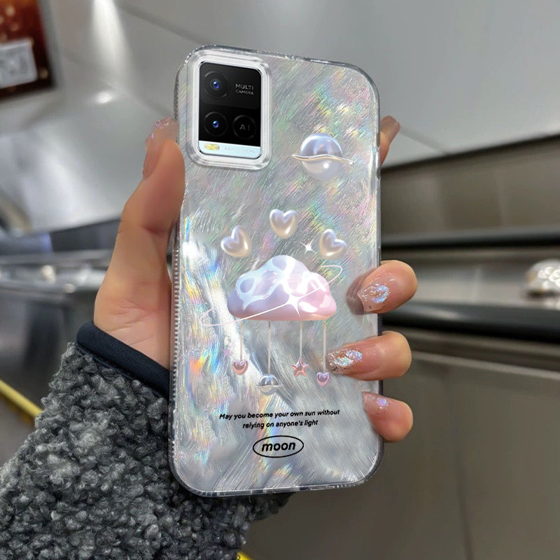 Casing Hp Untuk VIVO Y21 Y21s Y21T Y21E Y21A Y21G Y33T Y33s Case Casing pola Awan dan Butterfly Kasi