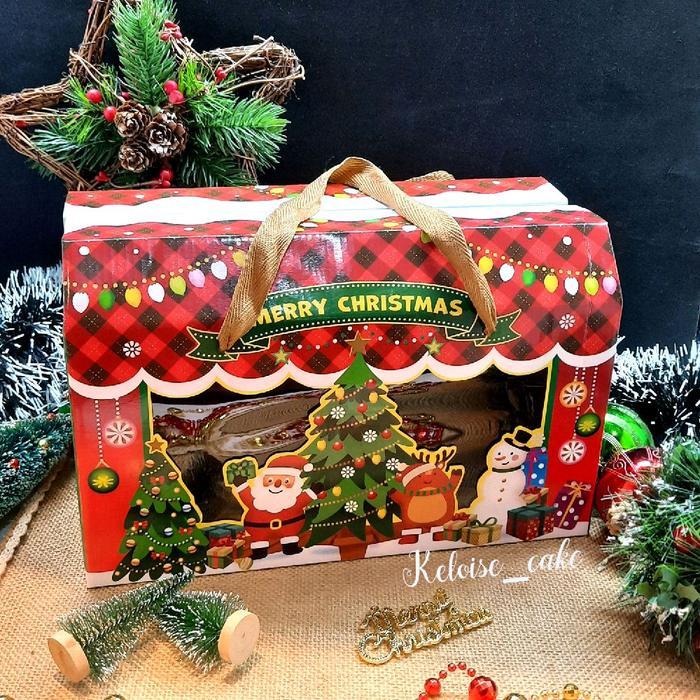( Isi 5 Box / @ 14.000 )Box/Dus Christmas/Natal Isi 4 Toples 500 Gram Ukr 29 Cm X 15 Cm X19 Cm