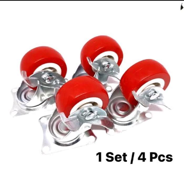 XXTOOL- Roda Caster Nylon Pu 2" Rem / Roda Teflon Merah