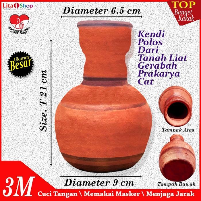 MURAH  Kendi Polos besar dari Tanah Liat, Kendi Gerabah Polos, Prakarya Cat, Besar Premium