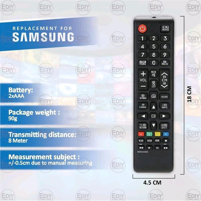 New Remot Remote Tv Samsung Led Lcd Plasma Remot Control Aa59-00741A Original
