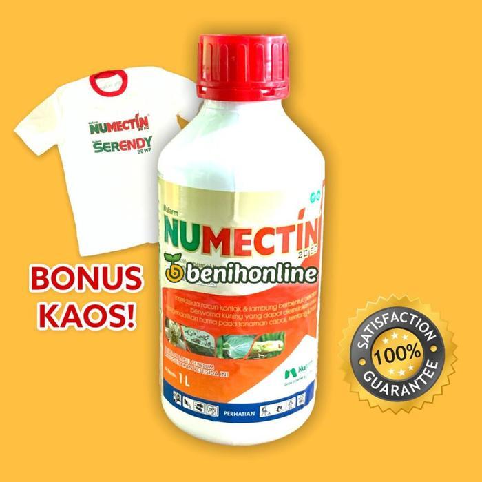 INSEKTISIDA NUMECTIN ABAMEKTIN 20 EC Bening 1 Liter bonus kaos Nufarm obat kriting daun hama trips
