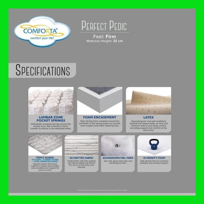 Comforta Kasur Springbed Perfect Pedic - Full Set 180X200