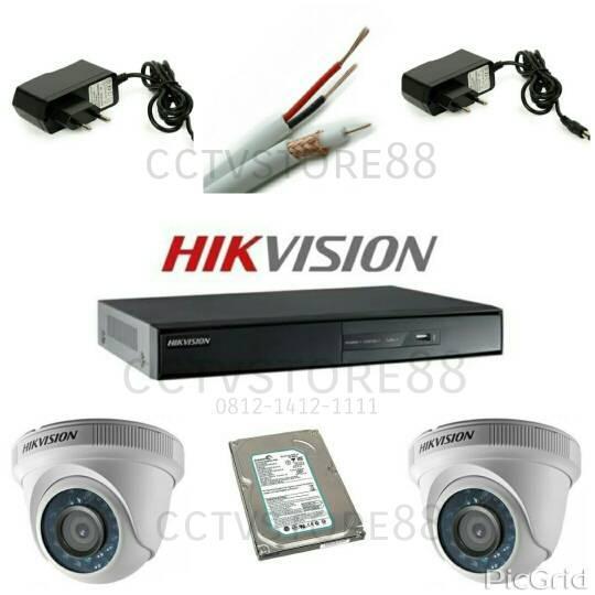 Paket Cctv Hikvision 4 Channel Paket 2 Kamera Turbo Hd 2Mp