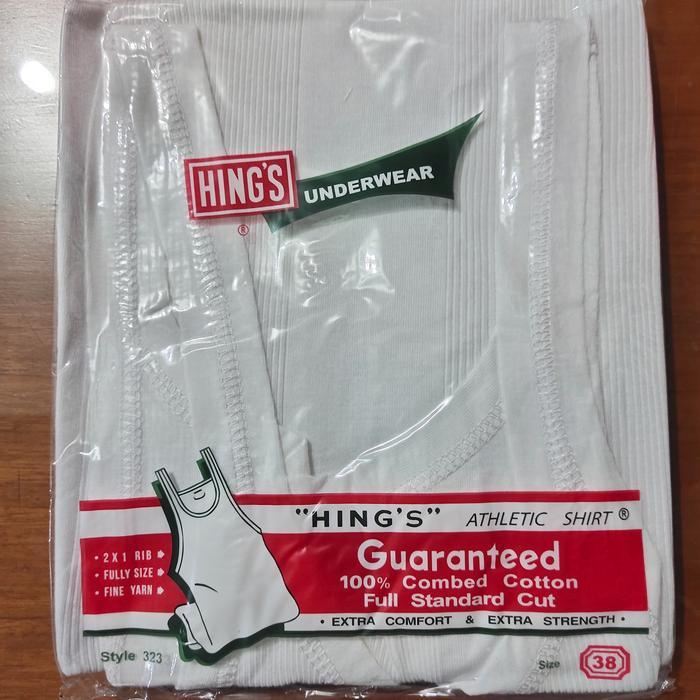 mguf- Singlet Hings Hongkong 323 / Singlet Putih Hings Hijau Size 38/40/42