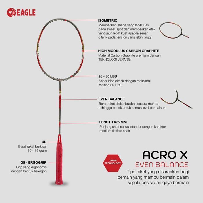 EAGLE RAKET BADMINTON ACRO-X (EVEN-BALANCE 4U)