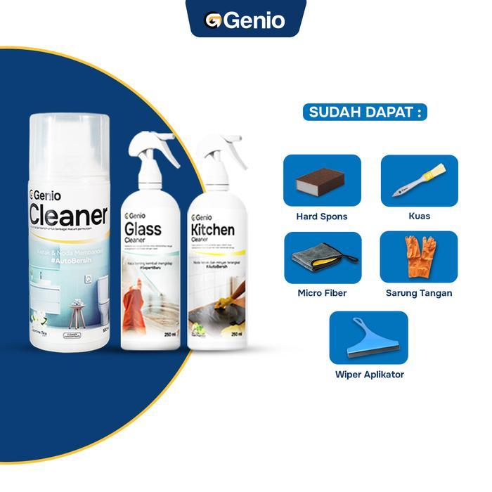 BERKUALITAS Genio PAKET BUNDLING Genio Cleaner & Kitchen Cleaner & Glass Cleaner - Cairan Pembersih