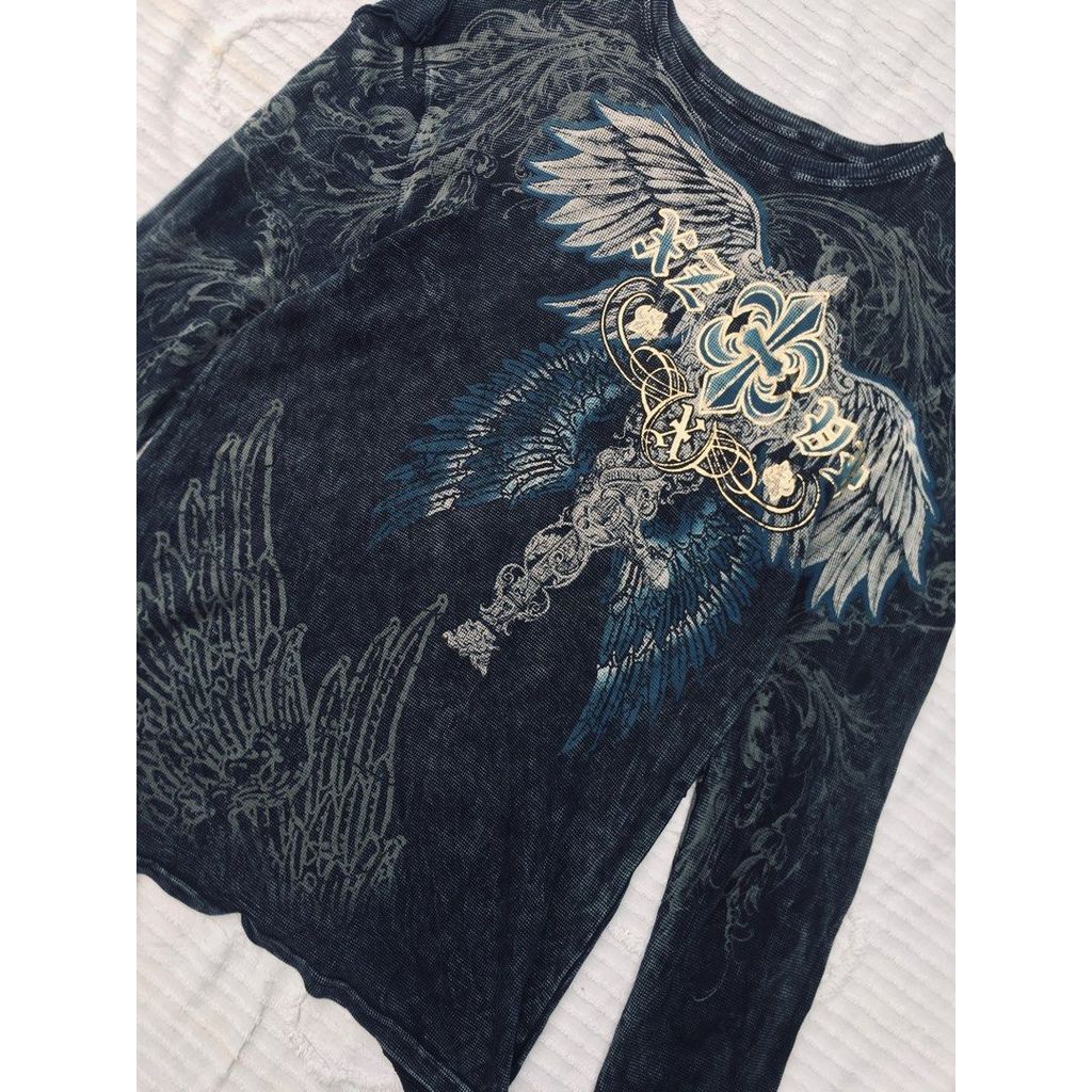 American fashion trend retro xzavier round neck pure cotton double-sided oversized printed pattern