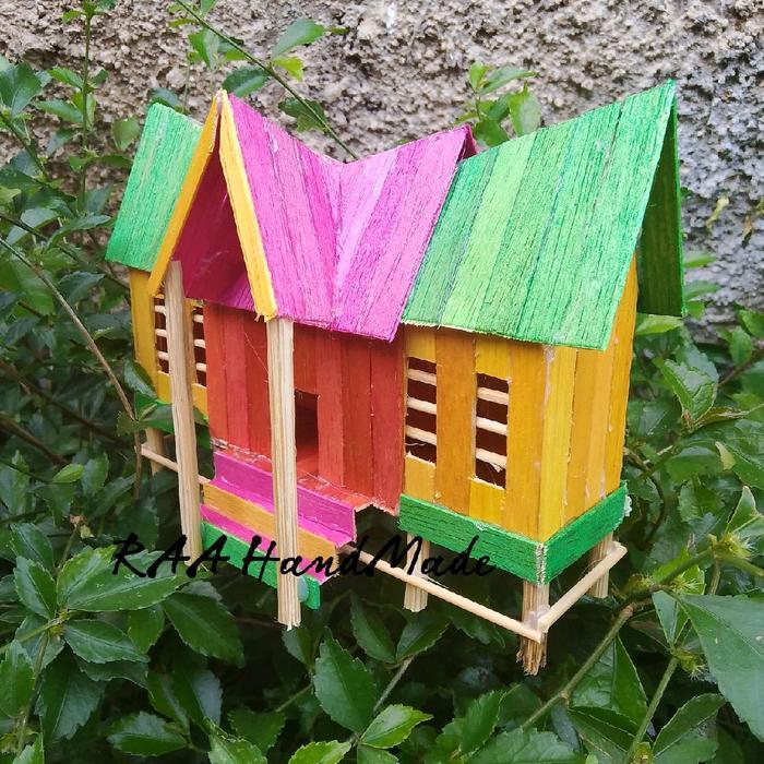 BABYLOLI- Miniatur Rumah Adat Gadang Padang Stik Eskrim Led