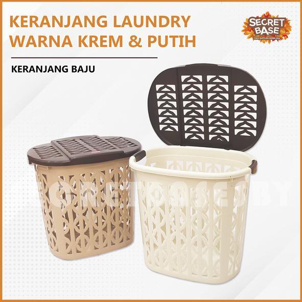 NEWs [COD] KERANJANG LAUNDRY + TUTUP - Keranjang Baju Pakaian Besar Serbaguna Plastik keranjang