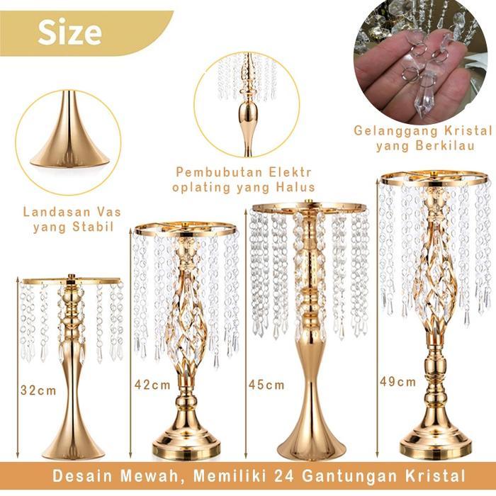 New- Vas bunga hiasan dekorasi ruang tamu mewah pajangan lemari kaca luxurious wedding vase