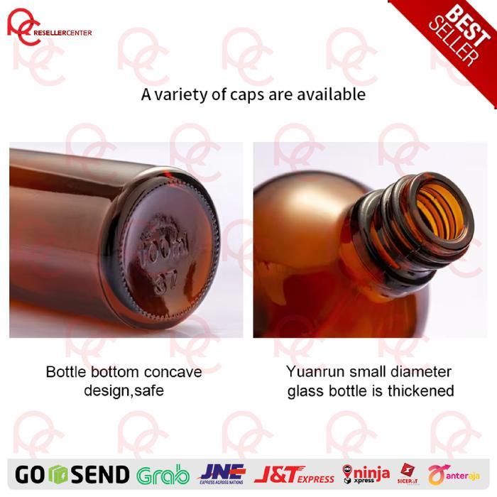 BOTOL PIPET KACA COKLAT 60ML PIPET LANCIP & PIPET BULAT / BOTOL KOSMETIK 60ML BROWN