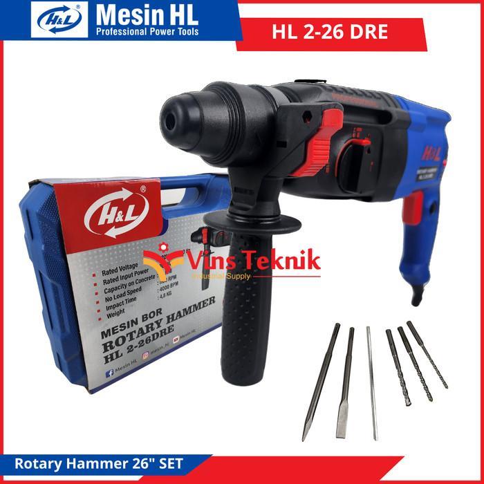 H&L HL 2-26 DRE Mesin bor beton 3mode 26mm SDS Plus rotary hammer HL2-26DRE