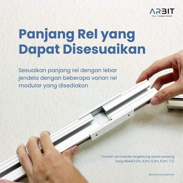 Arbit Wifi Curtain Motor + Remote + Adjustable Rail 3 4 5 6 7 M Meter Rel Gorden Pintar Smart Home