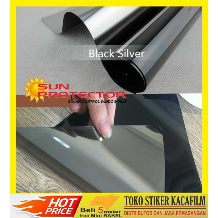 News sticker kaca Jendela film oneway Stiker Kaca Jendela Rumah Stiker Warna Black Silver