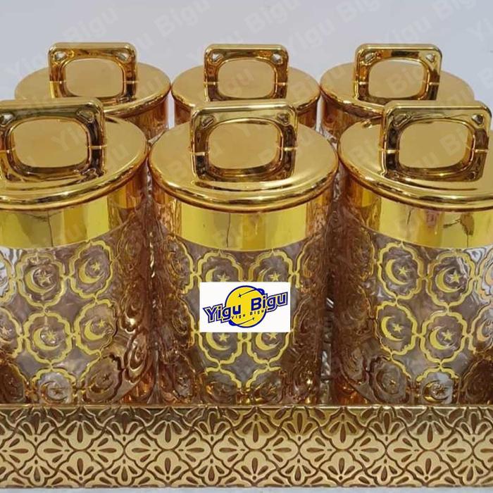 New- Banyak Stok  Toples Lebaran Set Mewah Kristal/toples Gold/toples Mewah/toples Kristal Mewah