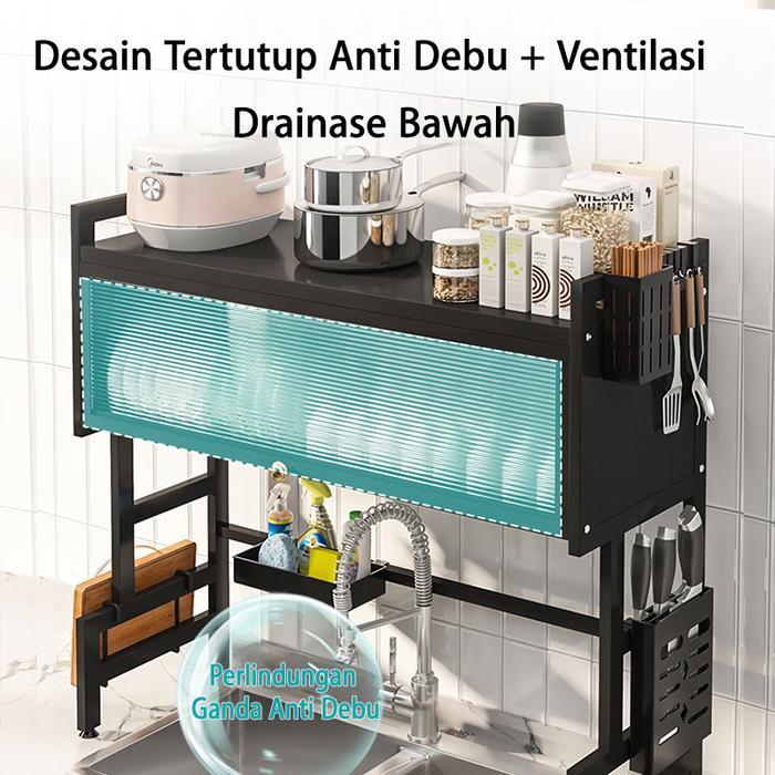 neys- Guanjie - Rak Piring Wastafel Dengan Kabinet Rak Wastafel Cuci Piring Rak Piring