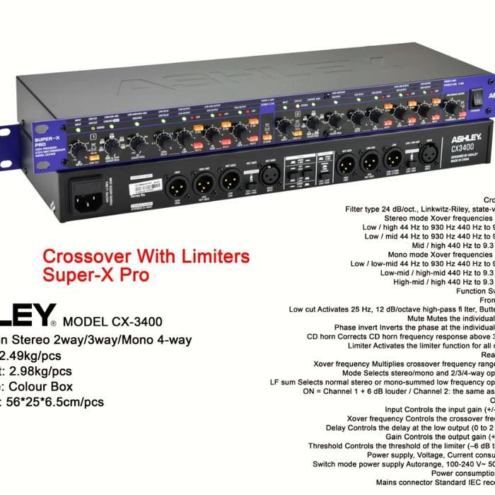 Crossover Ashley Plus Limiter Ashley Cx3400 Super-X Pro Original