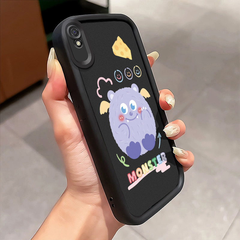 Casing Hp Untuk Xiaomi Redmi 9A Redmi 9i Redmi 9T Redmi 9 Power Case Beruang kecil ungu monster Kesi