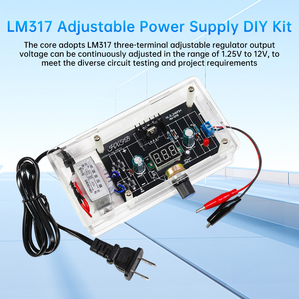 LM317 Adjustable Power Supply DIY Kit DC-DC Voltage Regulator Module Component Soldering Electronics