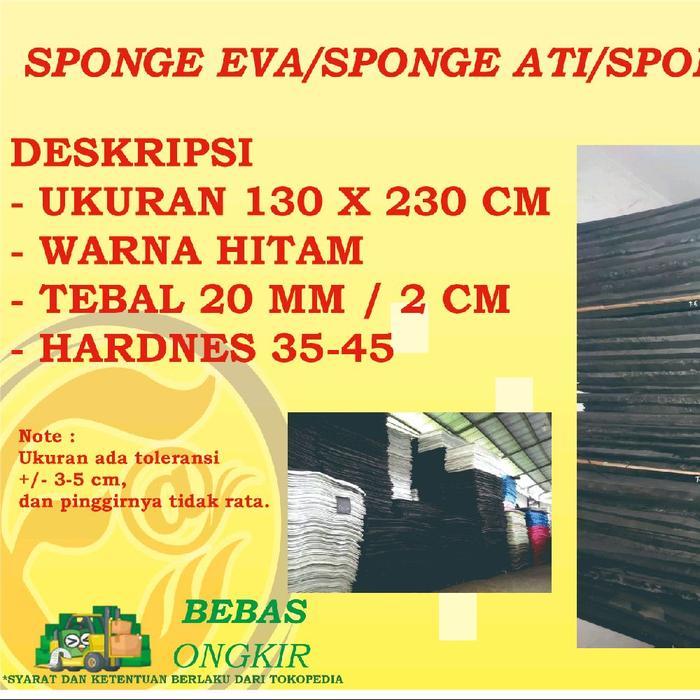 SPON KARET ATI EVA SPONGE LEMBARAN HITAM TEBAL 20 MM