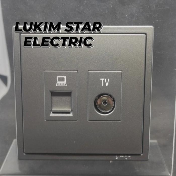 Outlet Data Cat6 + Tv Simon I7 Grey/Simon I7 Grey Outlet Data Dan Tv