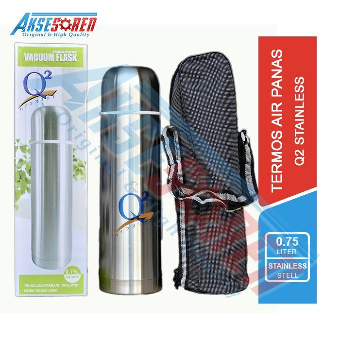 Termos Air Panas Q2 Stainless Stell [500 mL/750 mL/1000 mL] / Teremos Mini 0.5 L / Tremos 1 Liter
