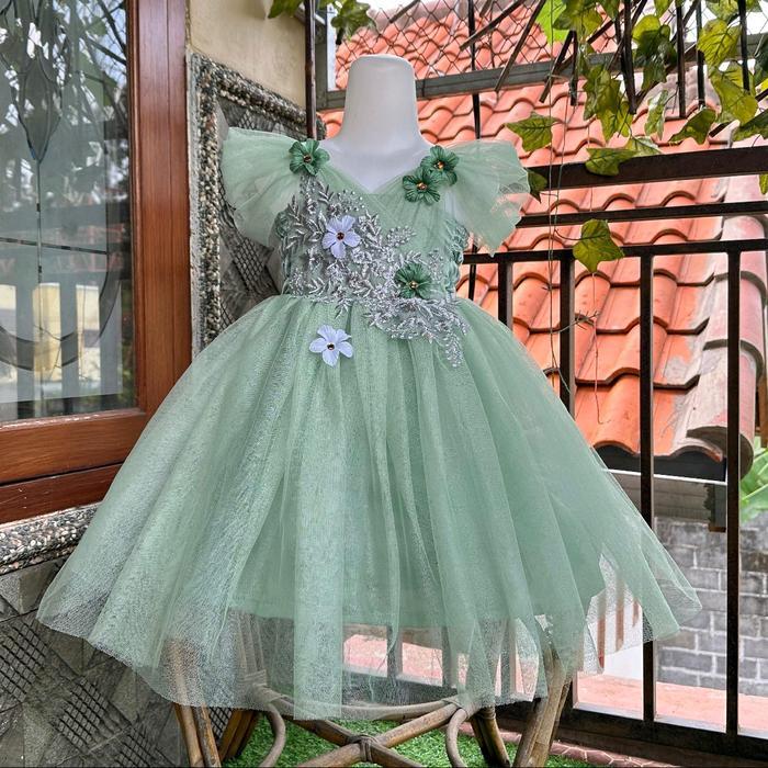 Dress tutu anak perempuan pesta megar umur 1th-10th Gaun