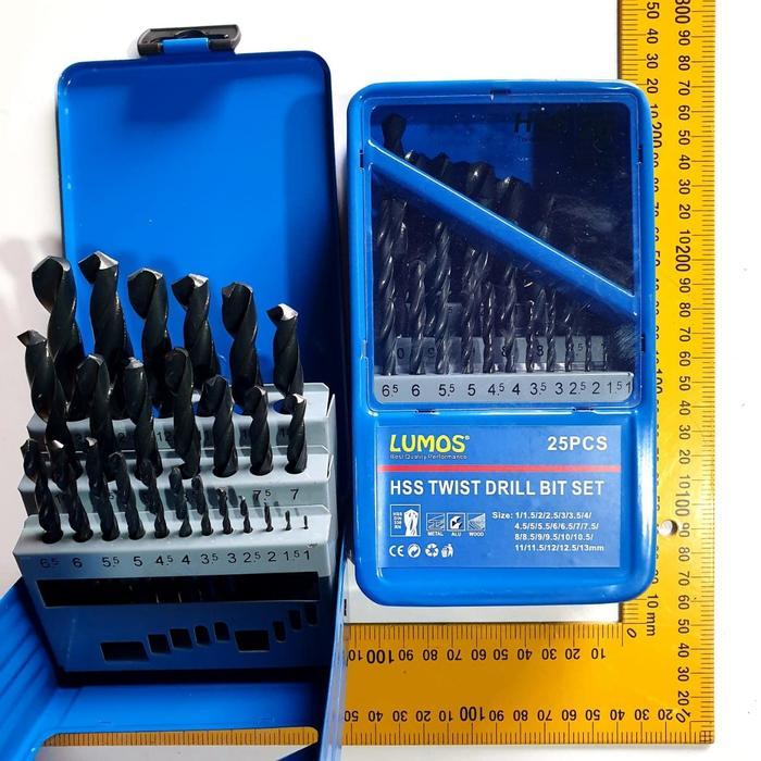 npys- Mata Bor Besi Set 1 - 13 Mm / 25 Pcs Hss Lumos Nachi Toho