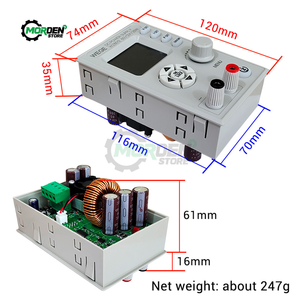 Wz6012 High-Power Adjustable 60V 12A Dc Step-Down Charging Ule Constant Voltage Constant Current