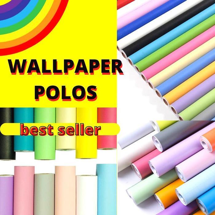 Konaa - Walpaper Wallpaper Wall Paper Sticker Stiker Dinding Tembok Tanpa Motif Polos Putih Hitam