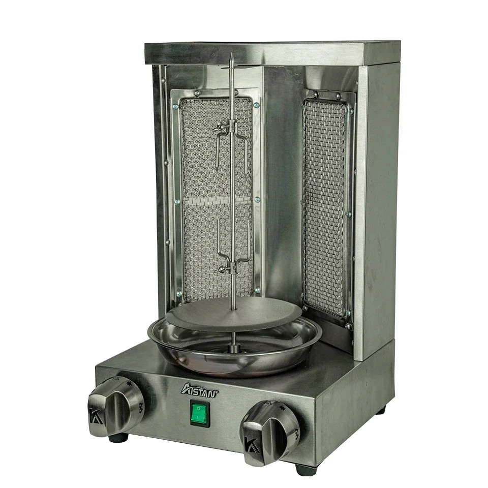 Gb25 Gas Vertical Kebab Machine 360Rotary S.Steel Turkey Kebab Roaster Shawarma Middle East