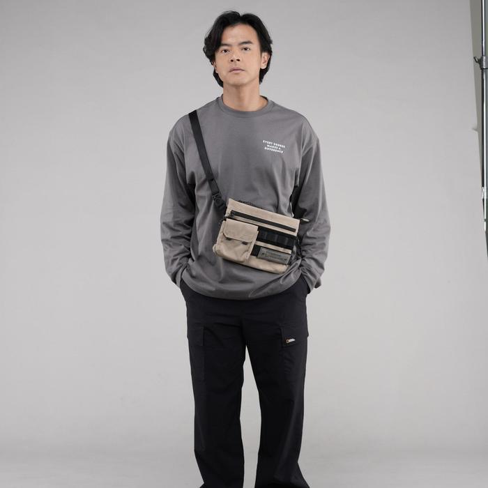 National Geographic Tech Crossbody Bag Beige - Tas Selempang Unisex Beige