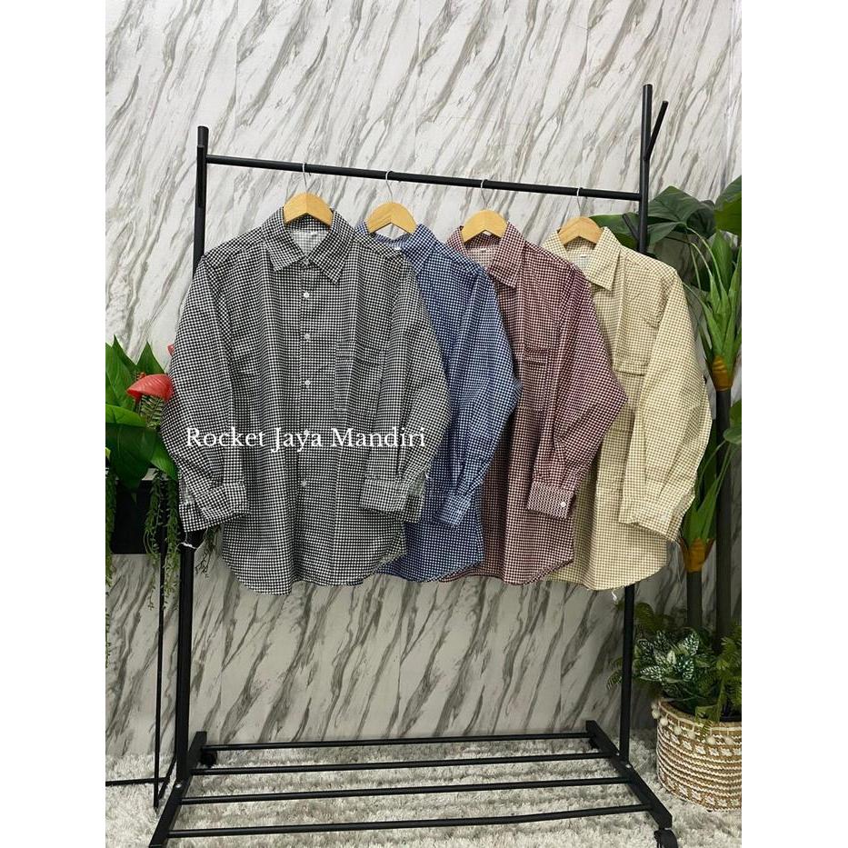 RELIGBANGET- Rjm - Kemeja Una Top Katun Kotak Wanita Ld 120