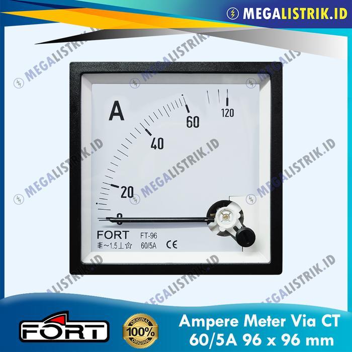 Fort Ampere Meter 60/5A 96X96 FT-96A / Panel Meter Via CT 60A / 60 Ampere 96 X 96 FT96A