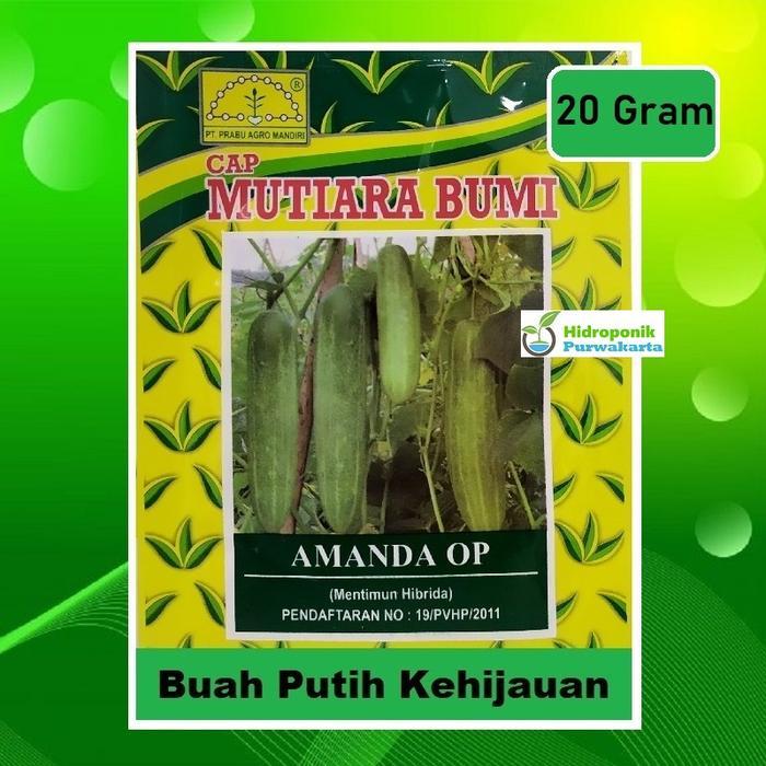 FARM- Benih Timun Mentimun Ketimun Amanda Cap Mutiara Bumi Tipe Putih Kehijauan Isi 20 Gram