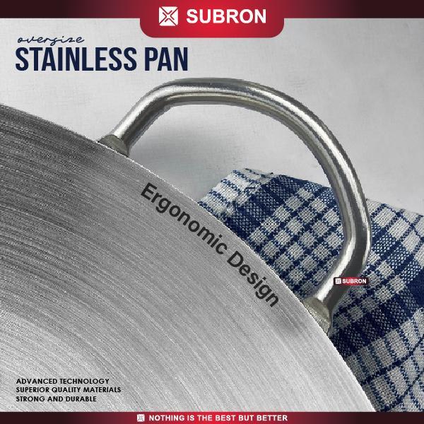 SUBRON Wajan Kuali Penggorengan Besar Ukuran Jumbo 90CM 100CM Full Stainleess BGN MBG Food Grade