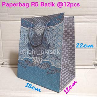 Isi 12pc Paperbag R5 batik lusinan / tas kertas motif batik 18 x 22 / tas kertas batik / paperbag