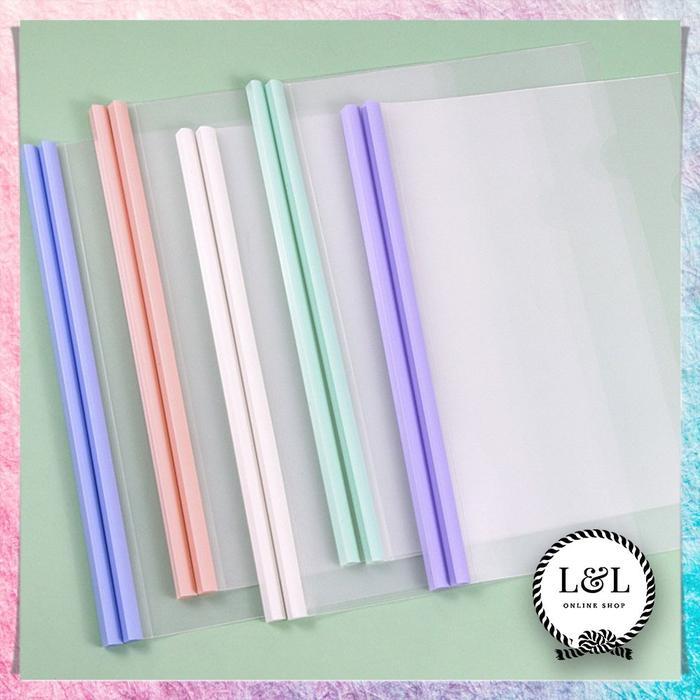 Map Transparan Arsip Dokumen Simple Kuat Multifungsi Map L Folder Geser Warna Pastel Map Sliding A4