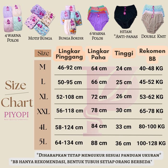 Celana Dalam Wanita 6pcs Motif Bunga Katun CD Wanita Grosir Konveksi