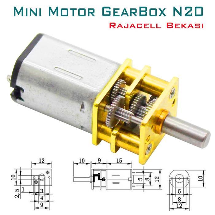 ototr- Motor Gearbox N20 12V 120Rpm Mini Metal Gear Motor Dinamo High Torque