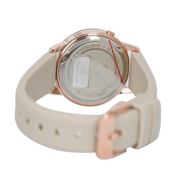 JAM TANGAN WANITA ALEXANDRE CHRISTIE AC 9393 DIGITAL STRAP KARET - GREY ROSEGOLD WATCH
