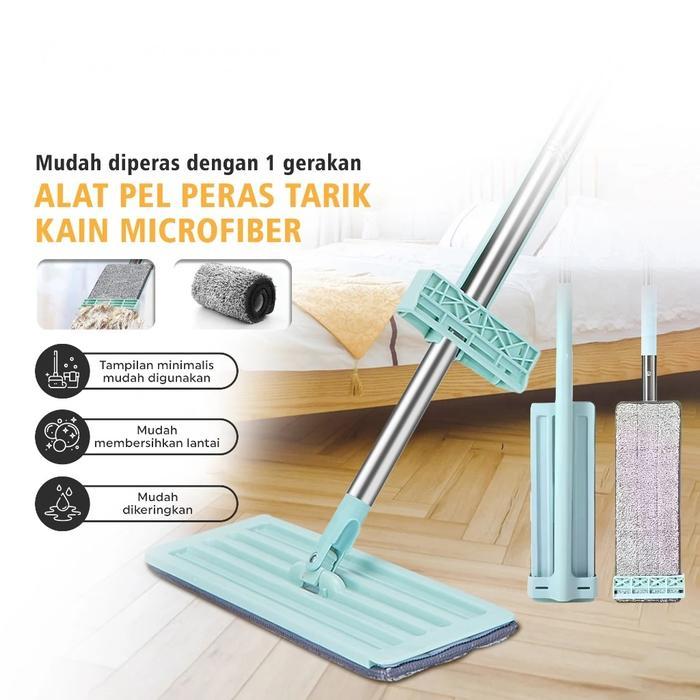 Alat Pel Lantai Tarik Ultra Mop / Flat Ultra Mop Cleaning / Alat Pel Lantai Tarik Praktis / Alat Pel