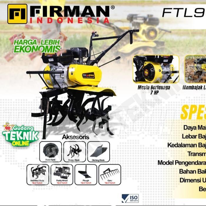 Mesin Traktor Mini Cultivator FIRMAN FTL900H JAGO FTL900HG GEARBOX VBELT / Mesin Bajak Sawah Basah K
