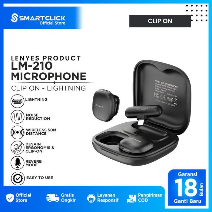 LENYES LM210 Wireless Microphone Bluetooth Clip On Mic Portable Vlog Live Stream