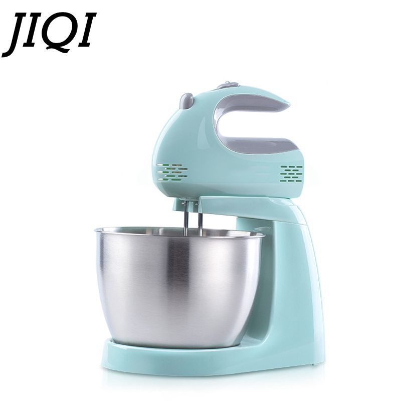 Jiqi 3L Stainless Steel Bowl 5-Speed Kitchen Food Stand Mixer Cream Egg Whisk Blender Cake Dough