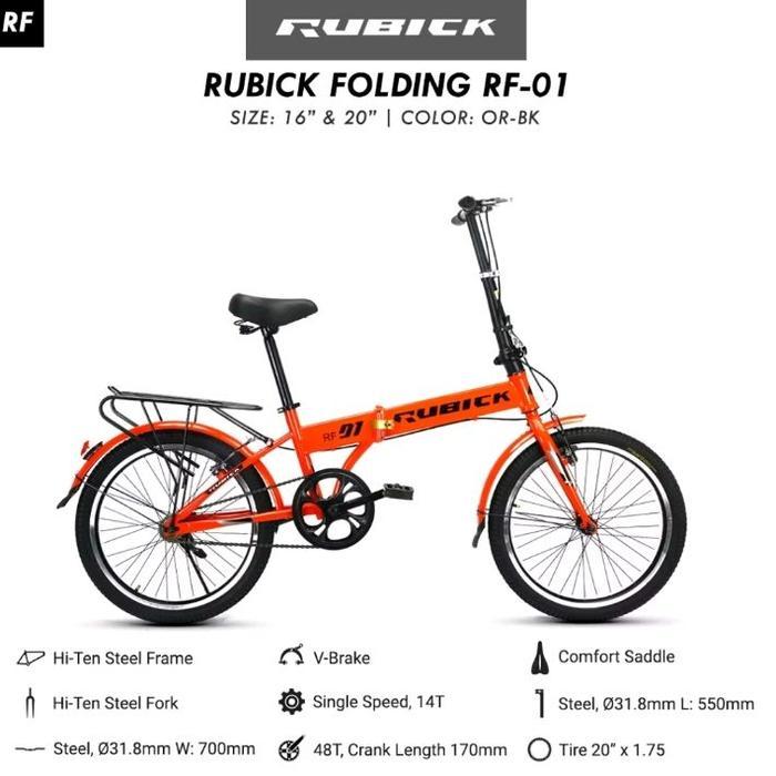 PROMO.. SEPEDA LIPAT RUBICK RF 01 16 INCH 20 INCH BY UNITED / GENIO SINGEL SPEED SEPEDA LIPAT