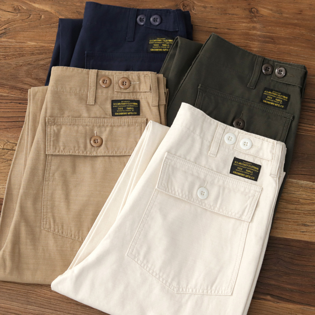 2025 Spring New American Retro Amekaji OG107 Cargo Pants Men's 100% Slub Cotton Washed Straight