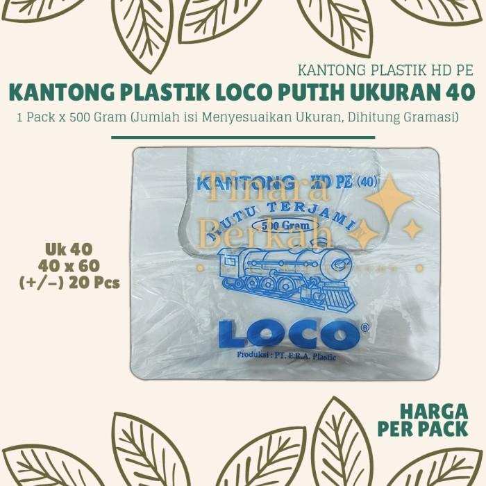 klpu- Kantong Plastik Kresek Loco Putih Tebal Ukuran 40 Packing Uk 40 X 60